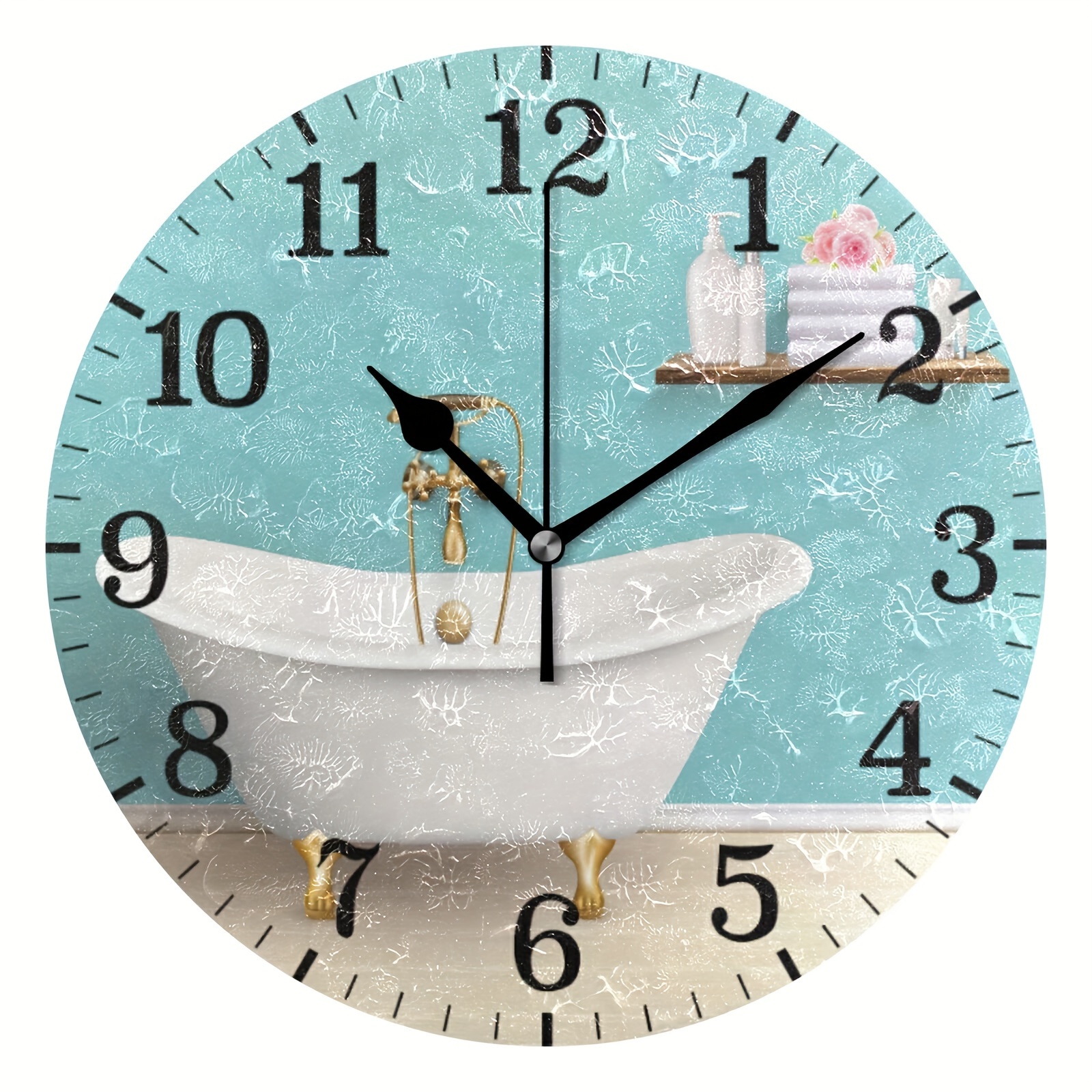 Horloge Uxcell Mini horloge de salle de bain étanche - avec ventouse - 75mm  Blanc