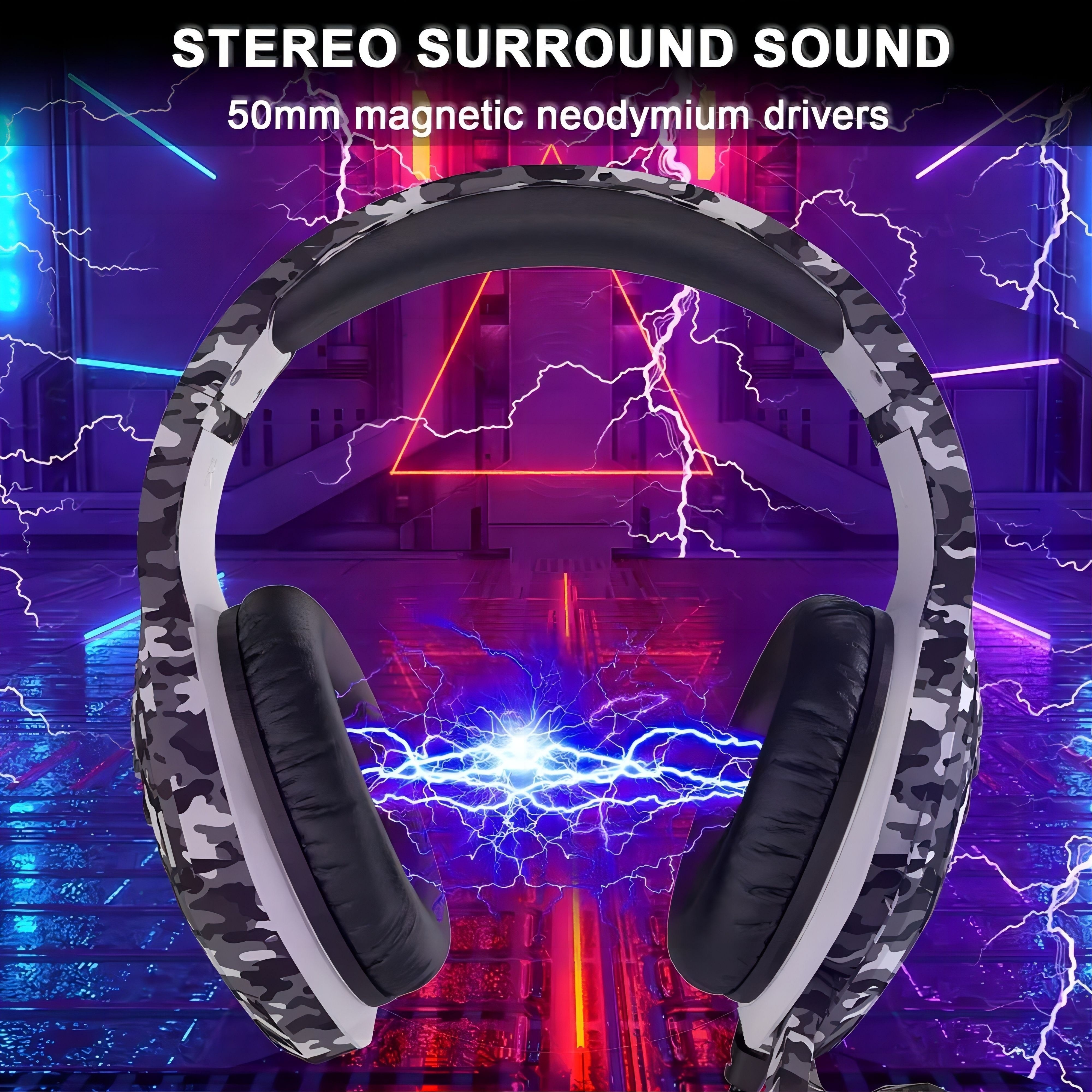 3.5mm Gaming Headset LED Headphones Stereo Surround for PS4 PS5 Xbox Series  X