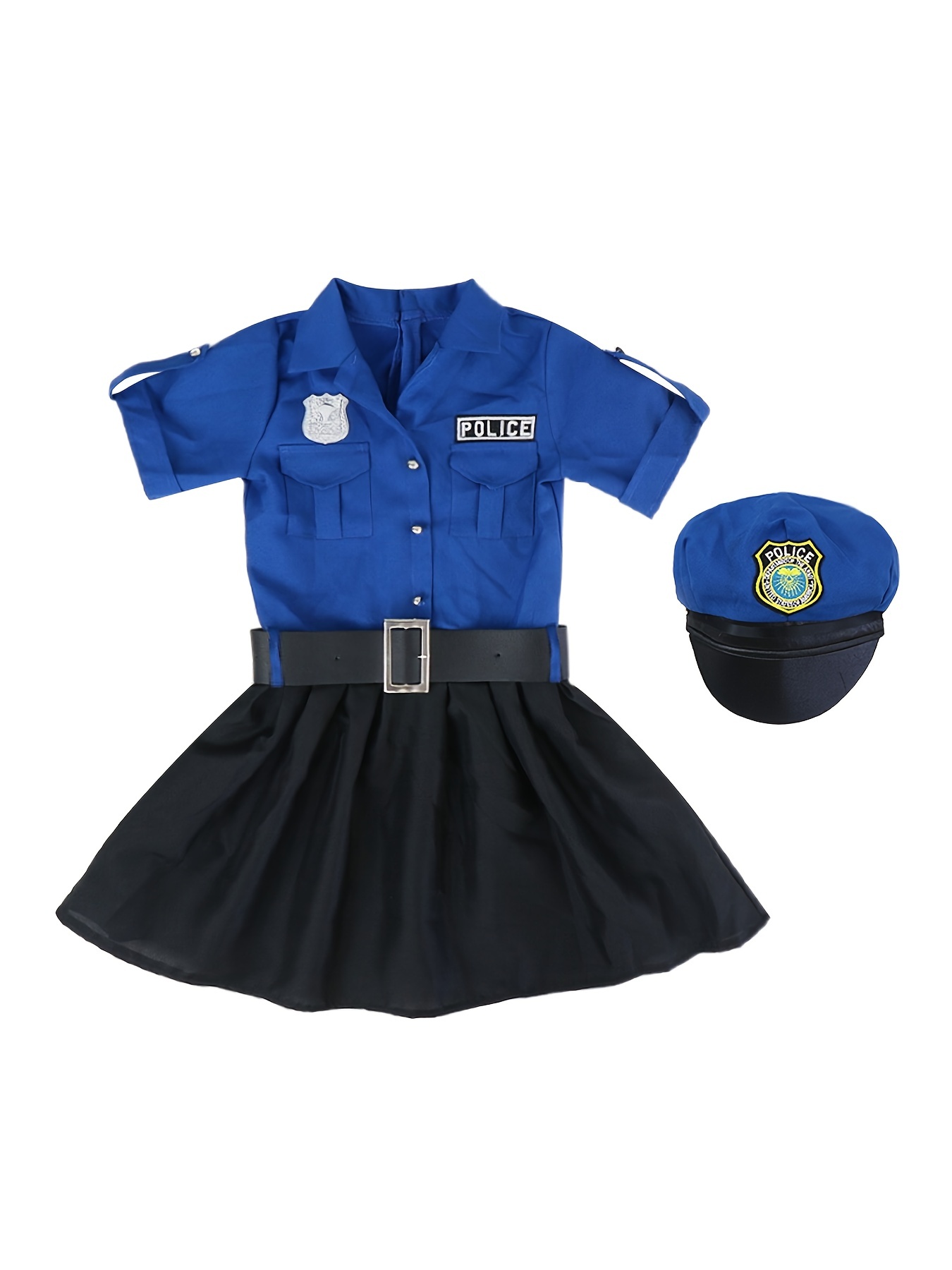 Disfraz de oficial de policía de Halloween de 12 piezas para niños,  policía, cosplay, uniforme, con accesorios de equipo