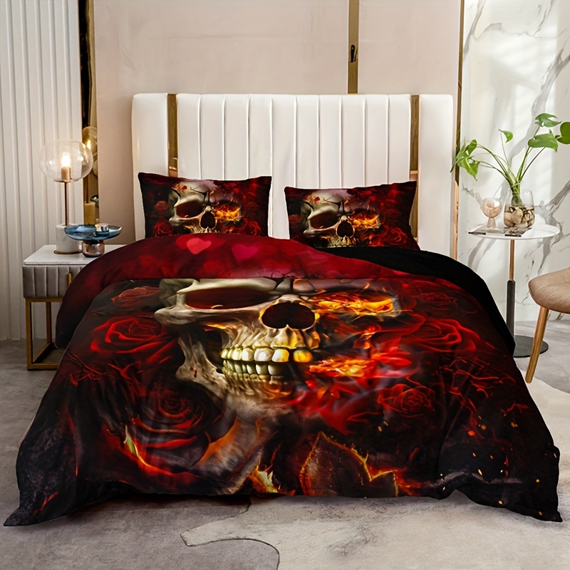 Red 'Gothic Cozy' Decorative Pillowcase