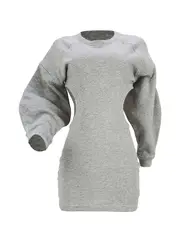 plus size cut out lantern sleeve sweatshirt dress womens plus slight stretch sporty sweatshirt dress details 9