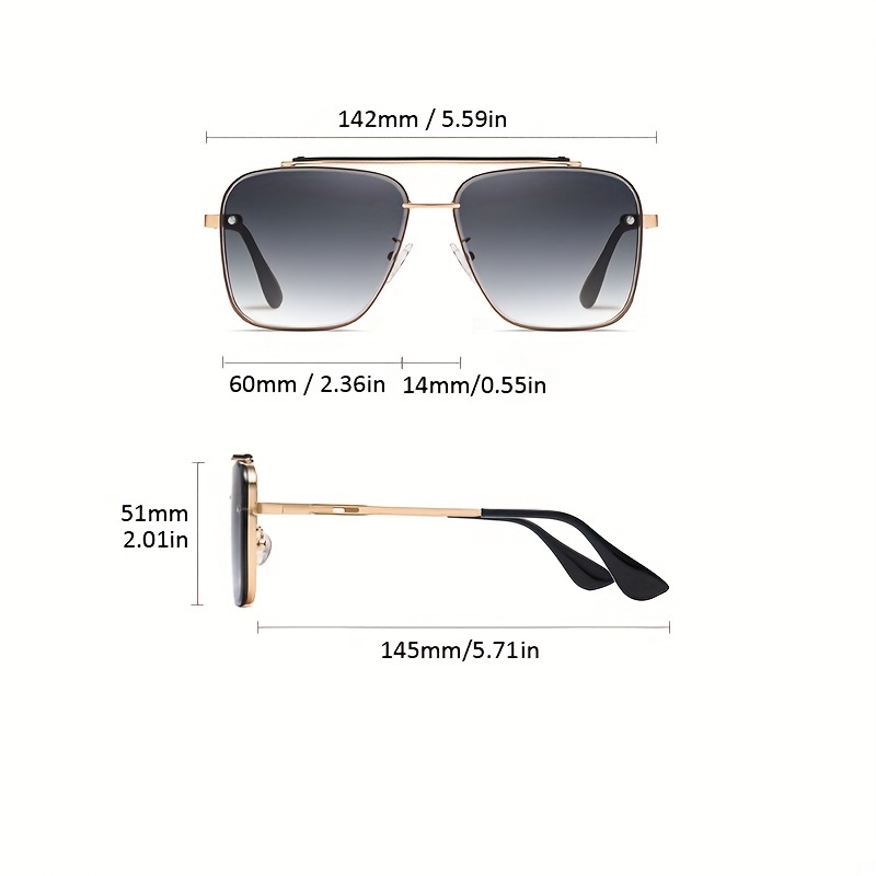 Gradient Color Sunglasses Mens Large Metal Frame Sunglasses Uv Protection, Shop The Latest Trends
