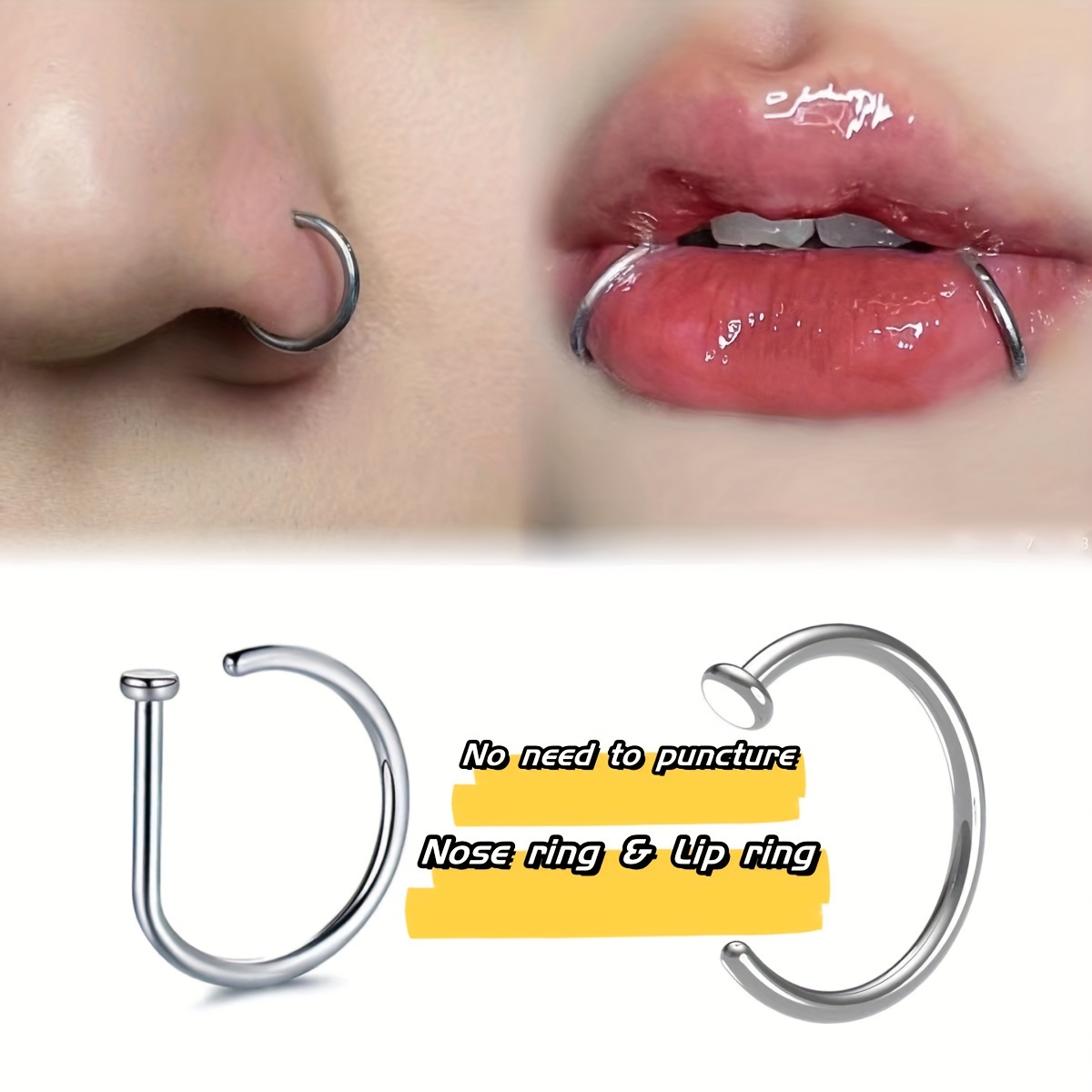 Nose ring clearance and lip piercing