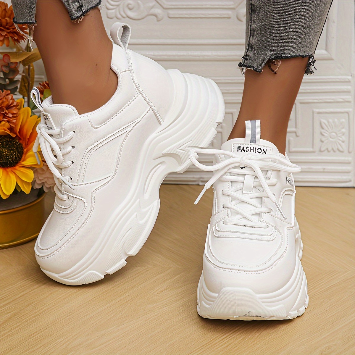 womens chunky platform dad sneakers chunky platform heel Temu Kuwait