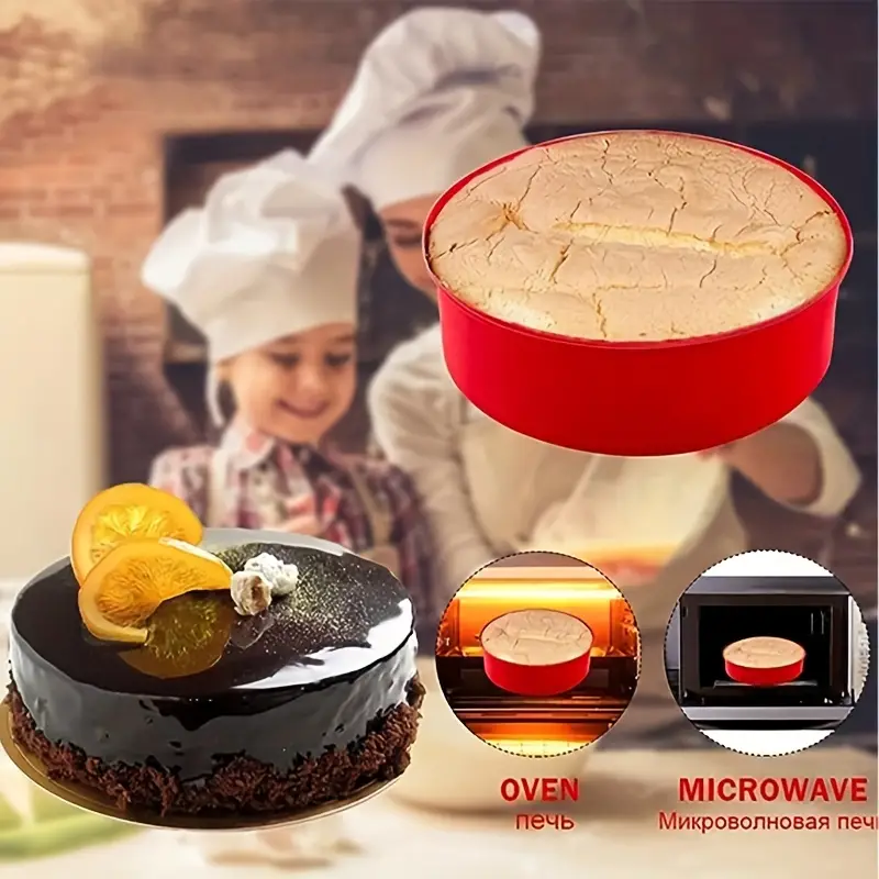 3pcs, Silicone Cake Pans (6''+8''+10''), Baking Cake Mold, Baking Pan, Oven  Accessories, Baking Tools, Kitchen Gadgets, Kitchen Accessories