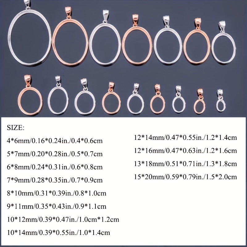 925 Sterling Silver Oval Shape Bezel Pendant for DIY
