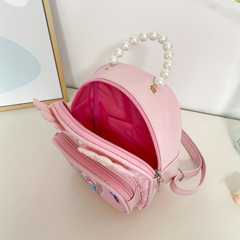Casual Sequin Backpack with Beaded Shell Decor