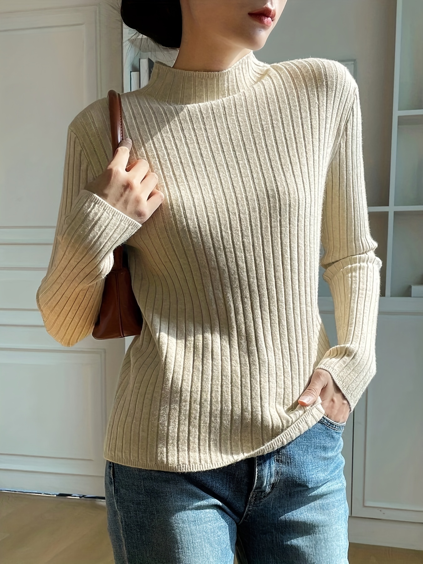 2Xtremz Textured High Neck Tricot Sweater with Long Sleeves