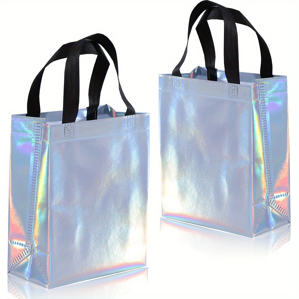 

10pcs, Medium Size 20*26*10cm Rainbow Laser Non-woven Fabric Gift Bag, Birthday Party Bag, Party Bag, Party Bag, Large Event Commercial, Performance Bag, Shopping Bag, Party Favors, Party Gift Bag