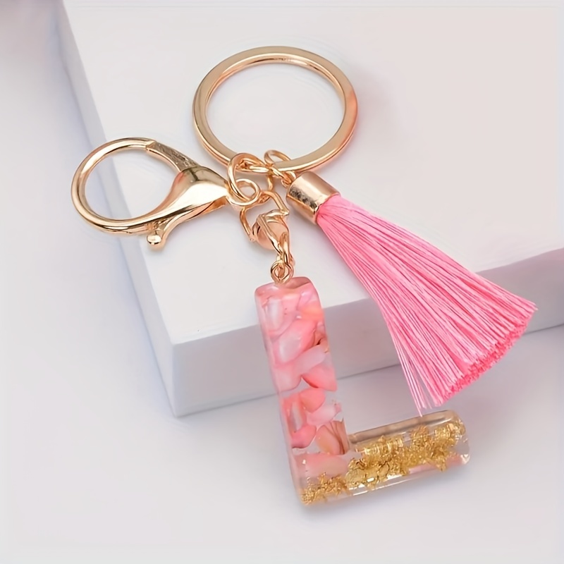 Porte-clés Lettre Initiale En Résine – Personnalisé, Mignon Avec Papillon, Cadeau Idéal - 2