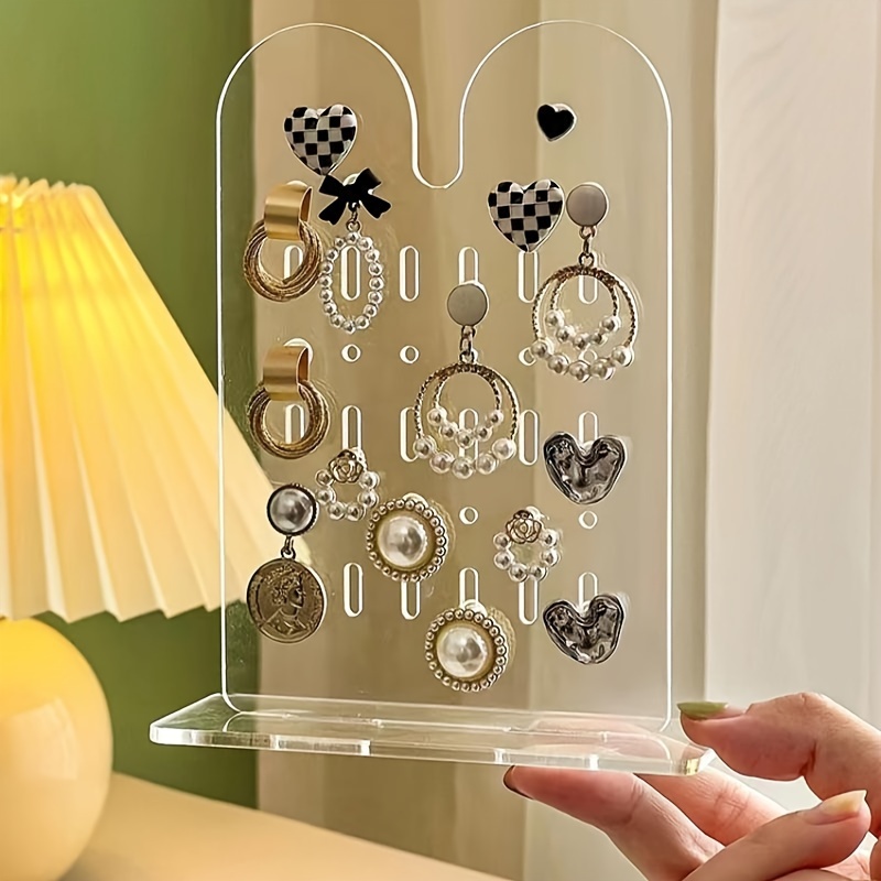 1pc Velvet Vertical Earrings Display Stand With 120 Holes For