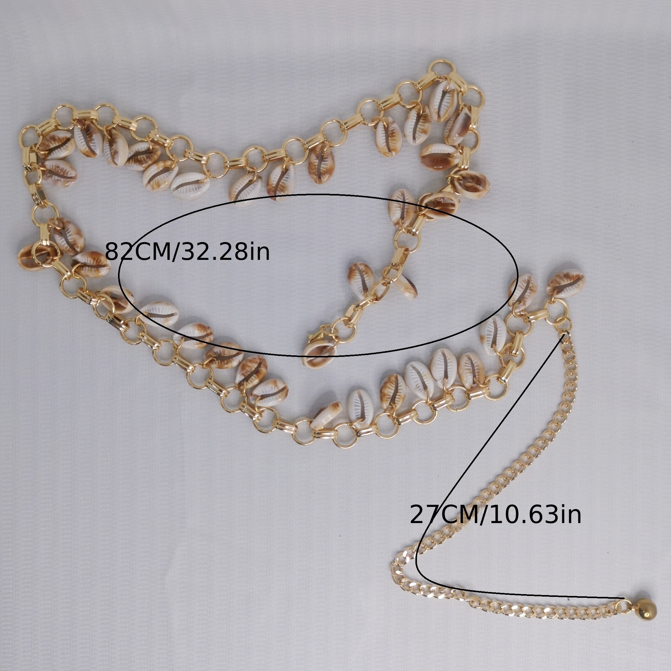 Shell Pendant Tassel Waist Chain Boho Golden Adjustable - Temu