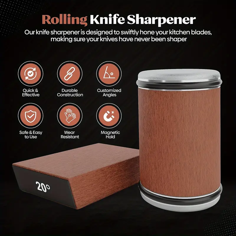 Knife Sharpening, Knife Sharpener, Rolling Knives Sharpeners, For Straight  Blades And Any Hardness Of Industrial Diamond Steel, Angle Technology With  15 And 20 Degrees, Kitchen Utensils, Back To School Supplies - Temu