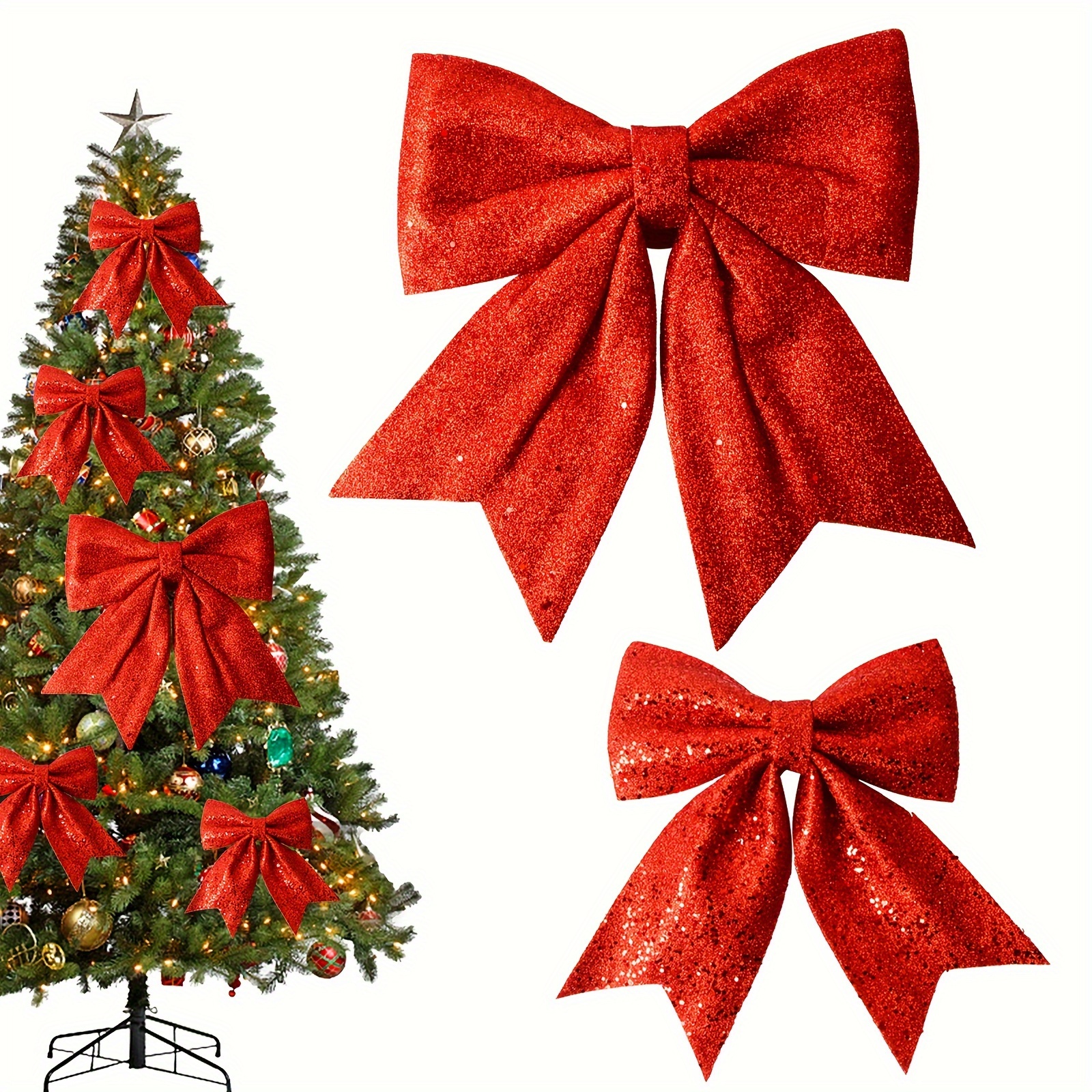 Large Christmas Bows Wreath Decoration Vintage English - Temu
