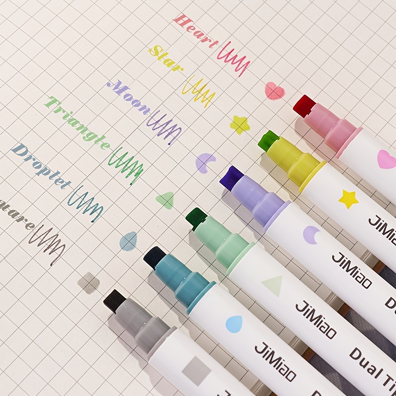 Cute Highlighters Markers With Dual Tips - Perfect For Drawing