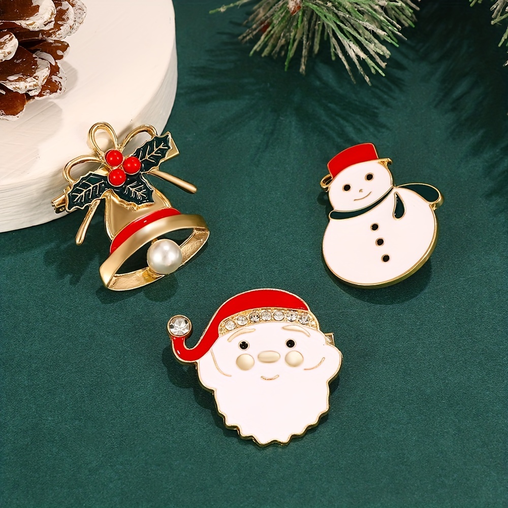 4pcs Christmas Car Accessories Santa Claus & Snowman Shaped