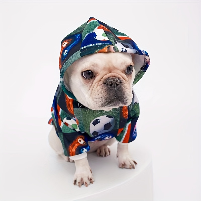 French Bulldog Hoodie Dog Clothes Warm Sport Cozy Patterned Pet Puppy Pugs  Coat
