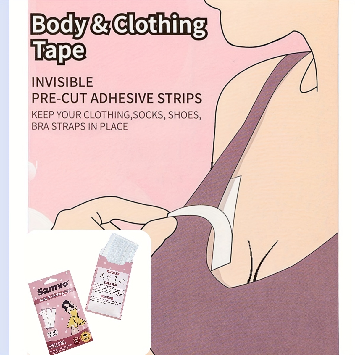 Booby Tape Double-Sided Transparent Tape for Body & Clothing, All