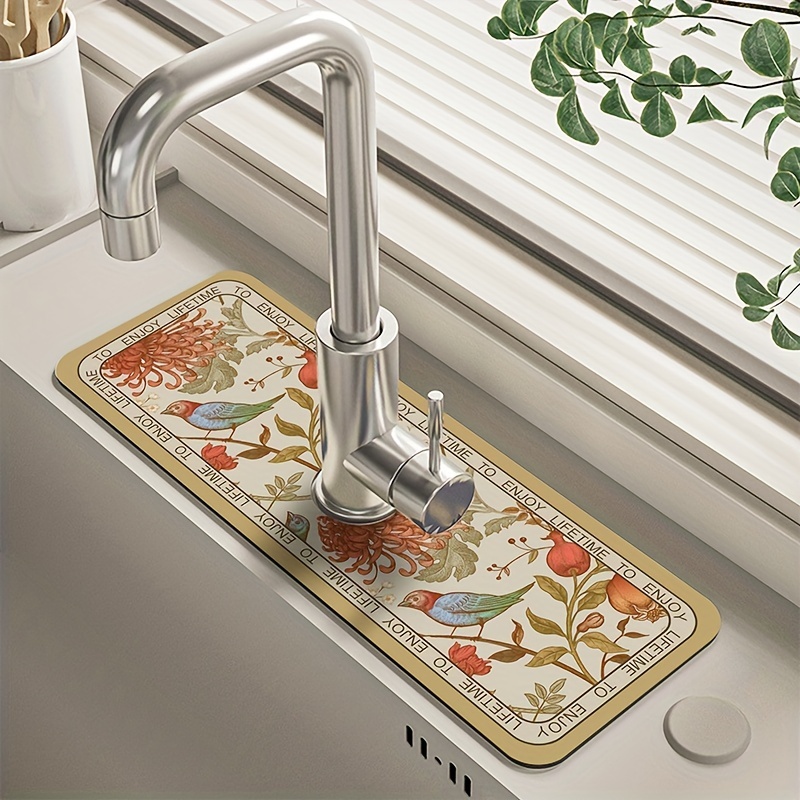 Faucet Absorbent Mat Sink Splash Plate Diatomaceous Mud - Temu