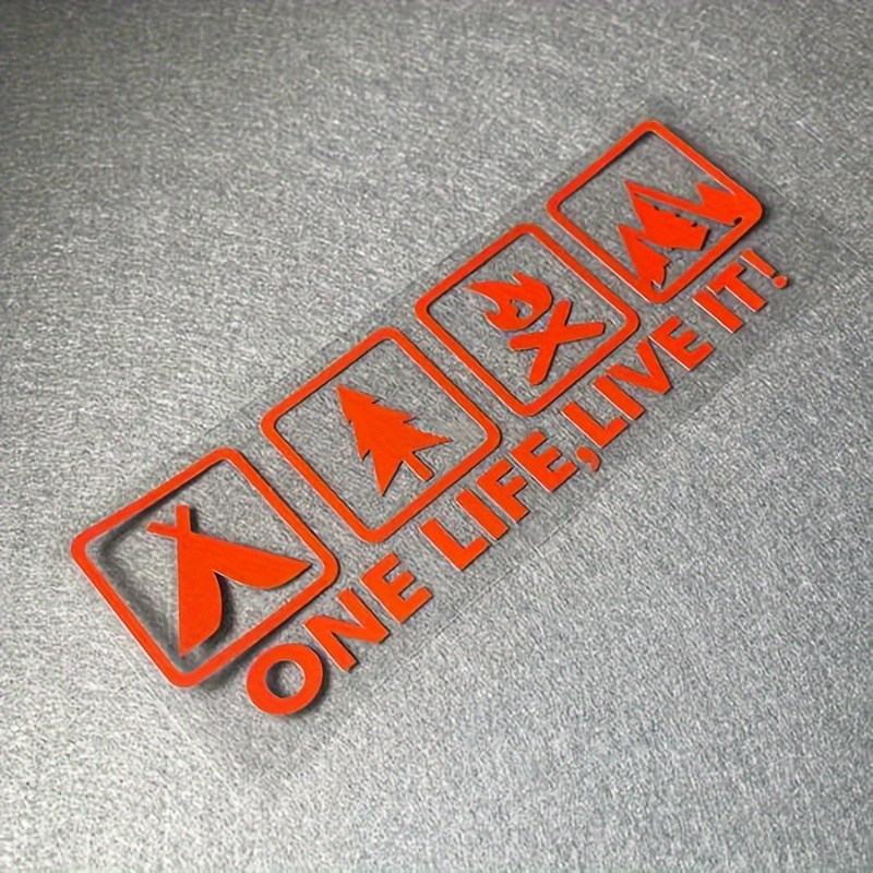 Live It Camping Outdoor Enthusiast Car Sticker Wild Survival Decal For Vehicle Auto Window Tail Body