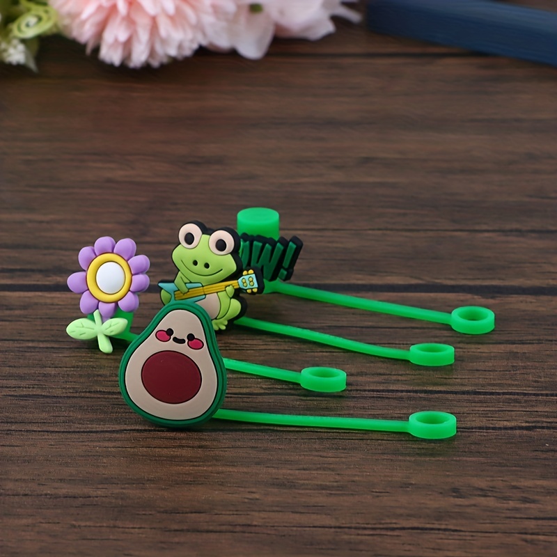 4 Pcs Christmas Straw Cover Silicone Straw Covers for Drinking  Straw,Portable Cute Straw Caps Covers Creative Straw Plug Drinking Dust Cap  for Home