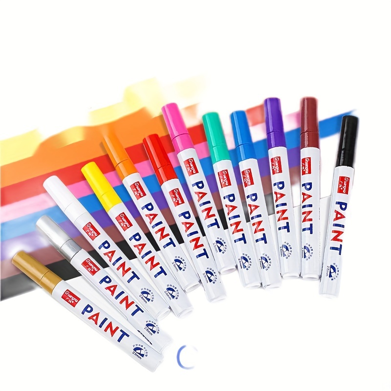 For Metal White Marker Pen Alcohol Oily Waterproof Tire Graffiti Pens  Permanent For Stainless Steel Fabric Wood Leather - Temu