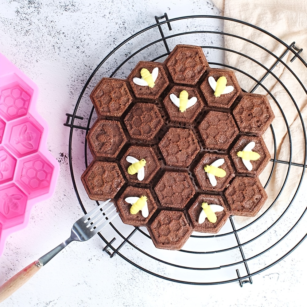 Silicone 19 Mobile Bee Honeycomb Cake Chocolate Soap Soap Icing Mold