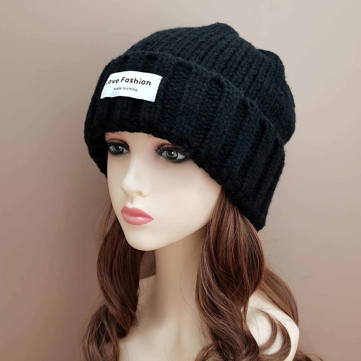 Gorro Punto Grueso Decoración Letra m Mujer Gorro - Temu