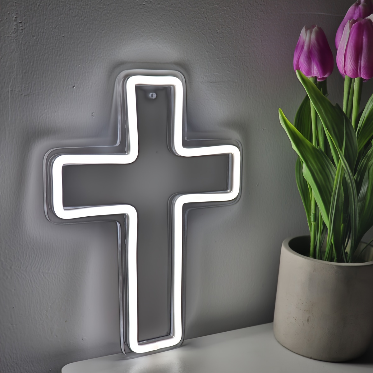 A white ultra bright 5V USBLED neon sign, suitable for church rooms family party events decoration gift - the first choice for giving