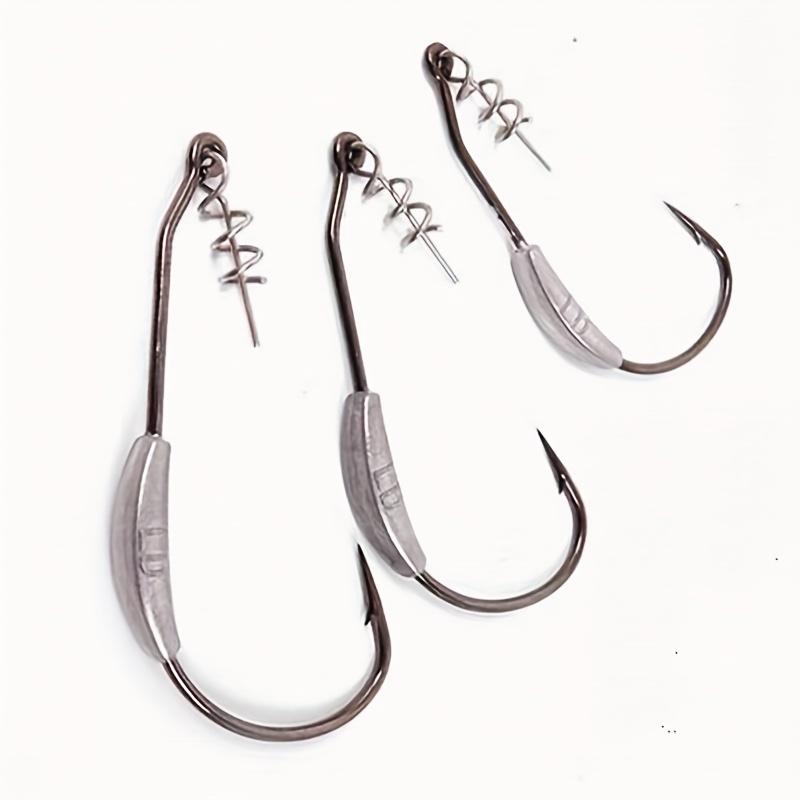 Weedless Fishing Hooks 1/0 Carbon Steel Hook Single Worm - Temu