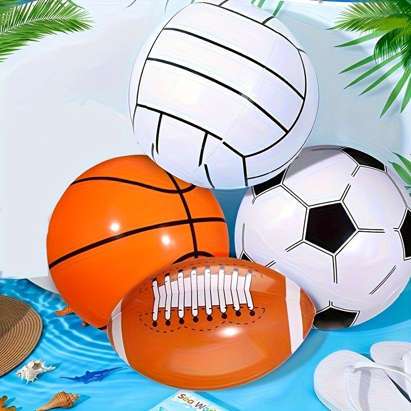 Pelotas inflables grandes de playa de 27 pulgadas, decoraciones de fiesta  deportiva, pelota gigante, baloncesto, fútbol, fútbol, béisbol, piscina
