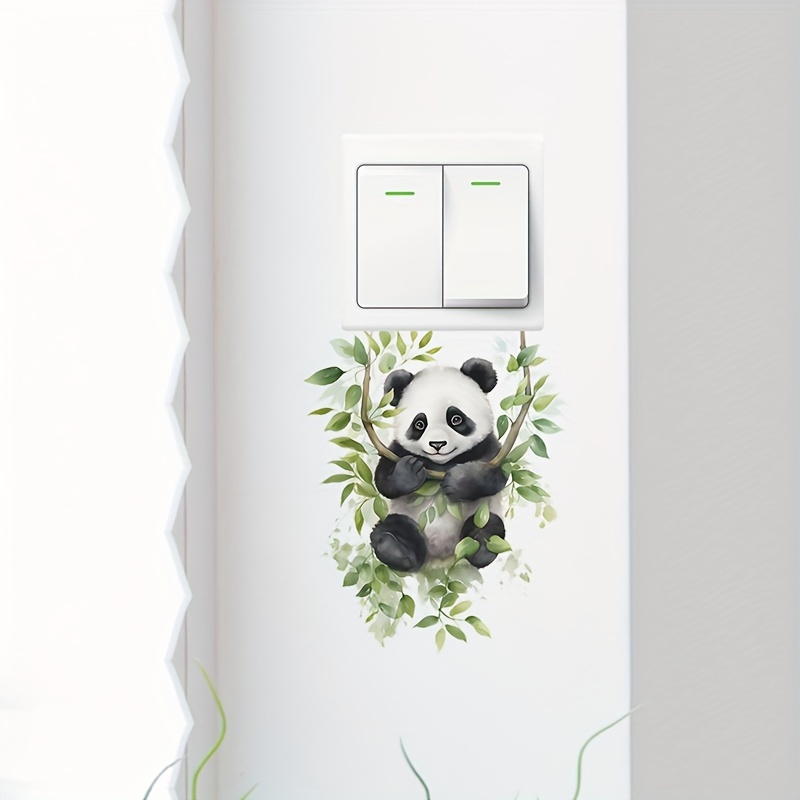 1pc Cartoon Panda Pattern Wall Sticker Vinyl, Self Adhesive Removable Wall  Decal, Cute Wall Stickers Decal Wallpaper For Kids Home Living Room Bedroom