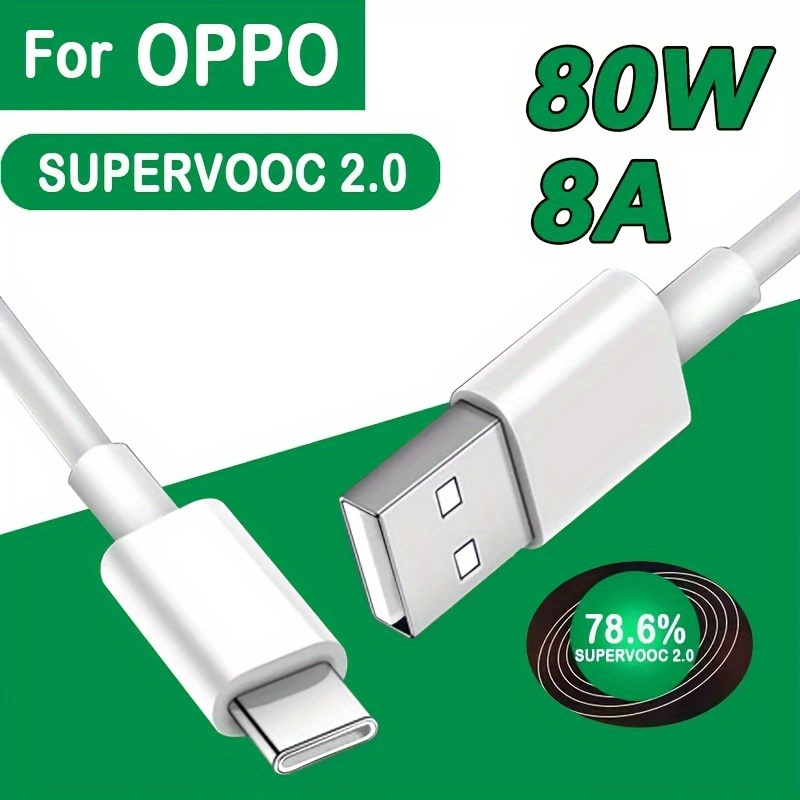 Oppo 80w Supervooc 2.0 Cargador Rápido Cable Usb Tipo C 8a - Temu