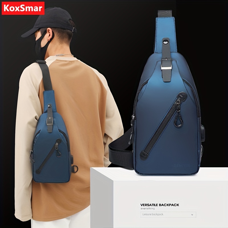 Men's Fashion Print Shoulder Bag, Business Crossbody Bag - Temu