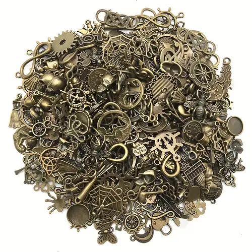 Metal Mixed Charms Diy Vintage Bracelet Pendant Neacklace - Temu