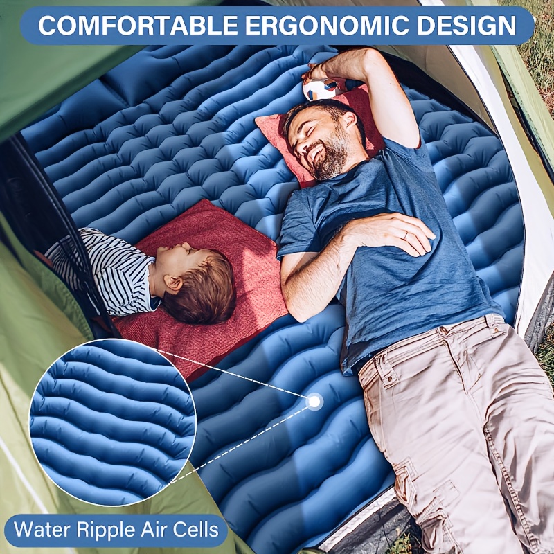 Colchoneta para dormir doble Colchón inflable portátil para 2 personas Azul  eléctrico Zulema Cojín para dormir doble