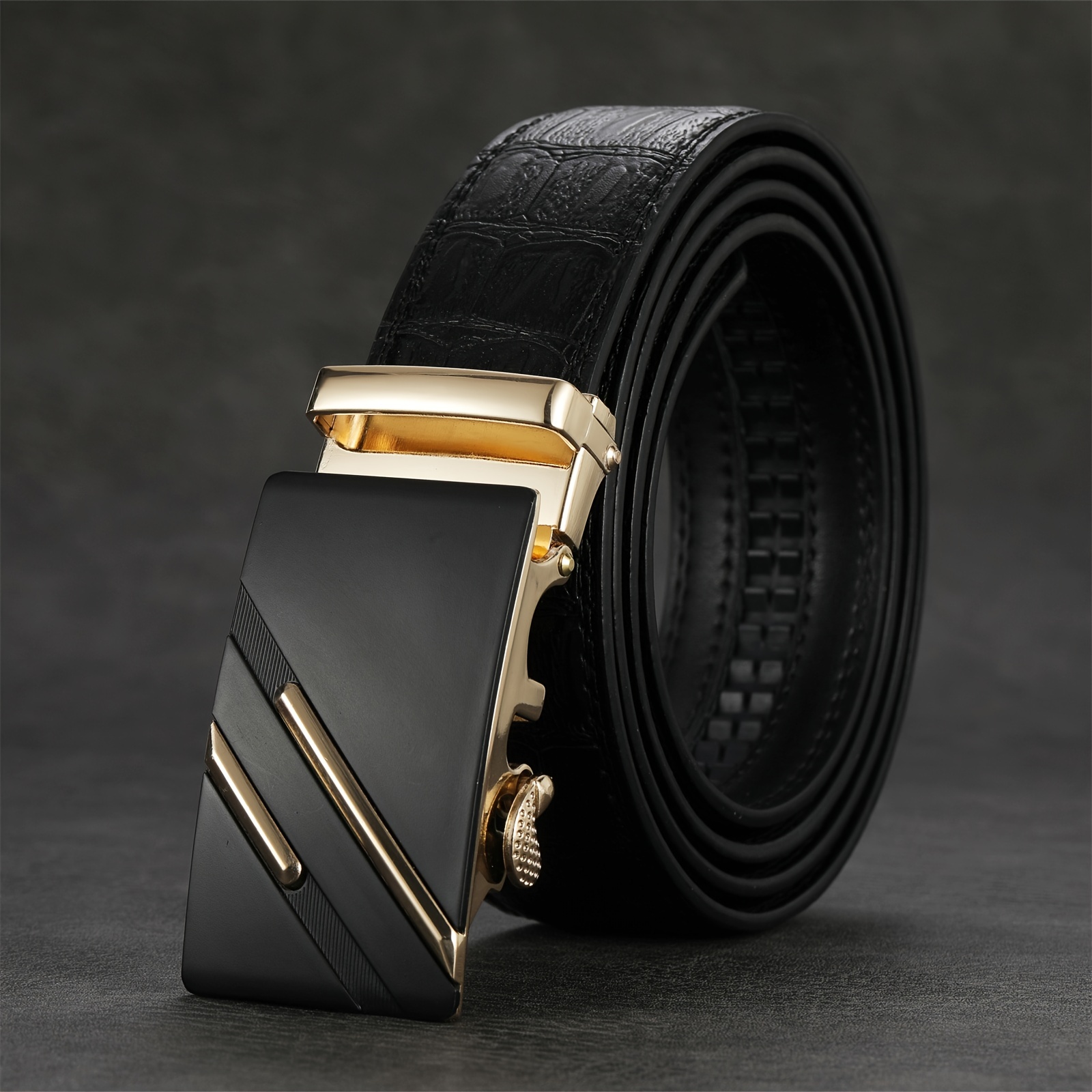 MEN'S (30MM) BLACK CROC BELT - Peachy Belts