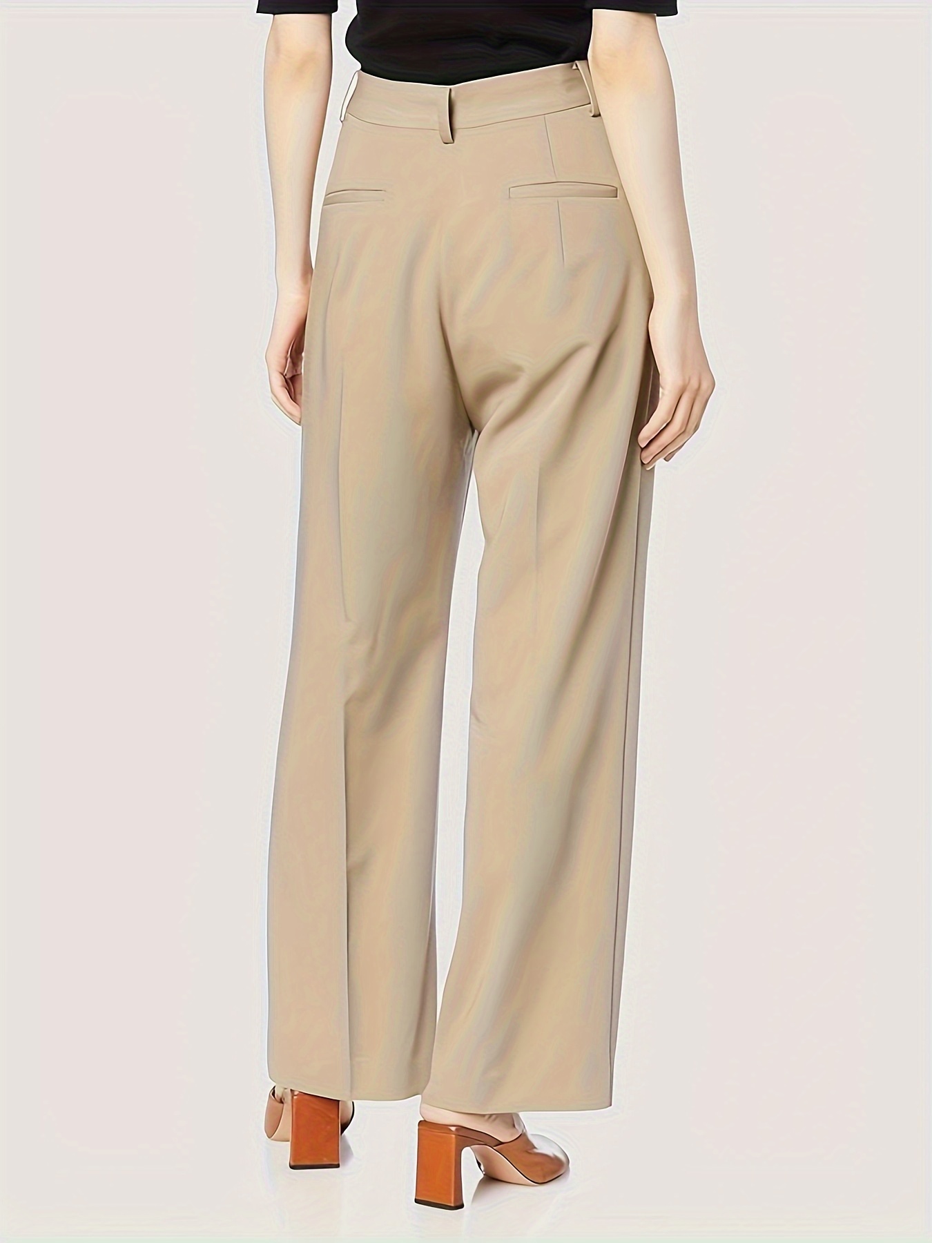 High-waist Dress Pants - Light beige - Ladies