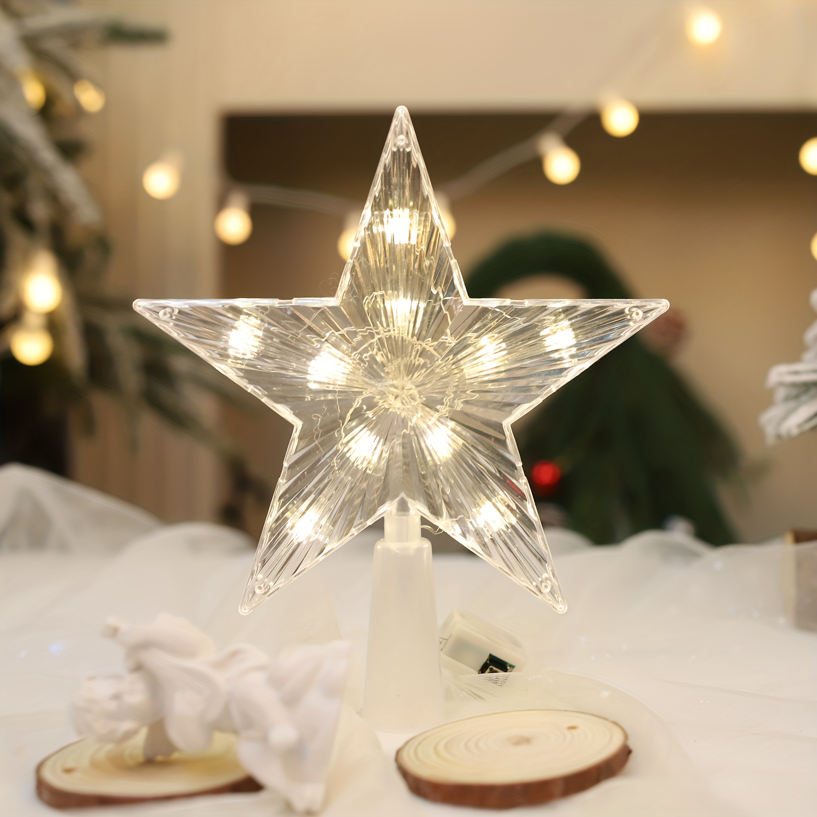 Led Decoration Five pointed Star Tree Top - Temu United Kingdom