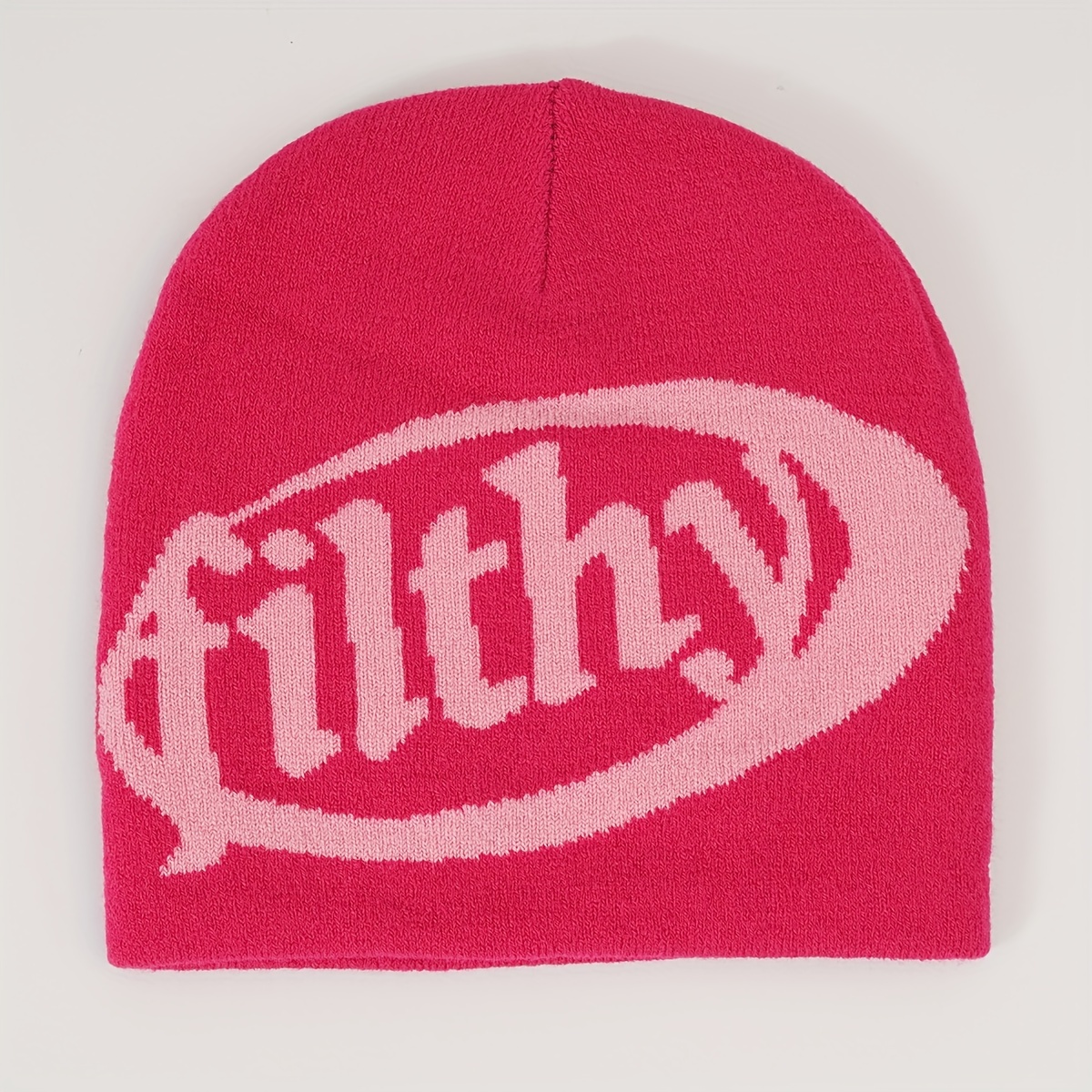 Y2K Candy Knitted Beanie Unisex Letter Jacquard Couple Skull Cap