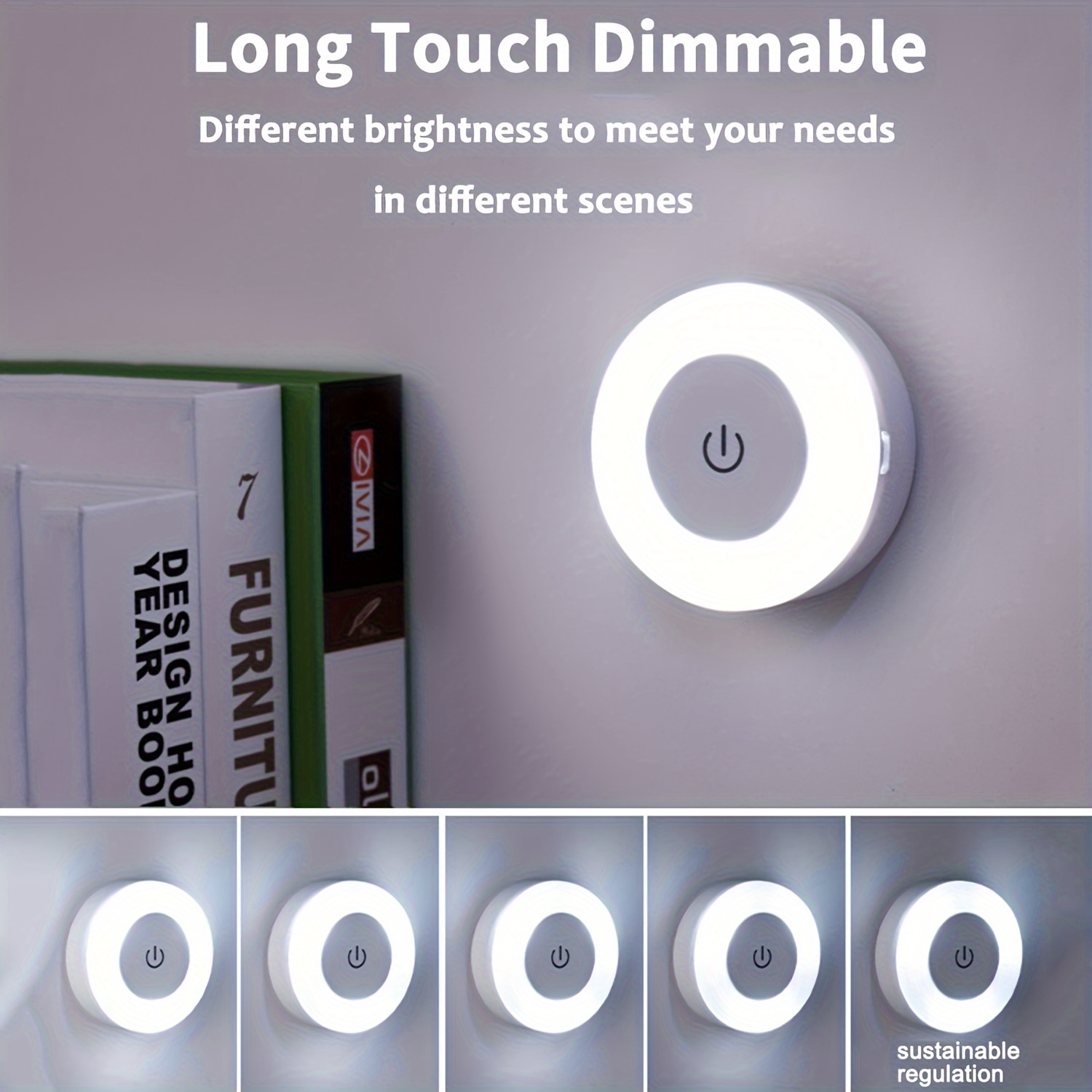1pc LED Touch Night Light, Bedroom Decorative Light, Dimmable, Suitable For Aisle, Bedroom, Washroom, Living Room, Wardrobe, Cabinet (Warm Light/White Light) details 10