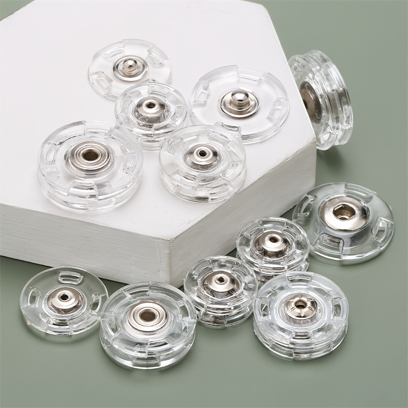 

10pcs 18mm/21mm/23mm New Plastic Transparent Invisible Concealed Button Sweater Coat Snap Button Cardigan Coat Anti-light Button Round Snap Button Mother Button