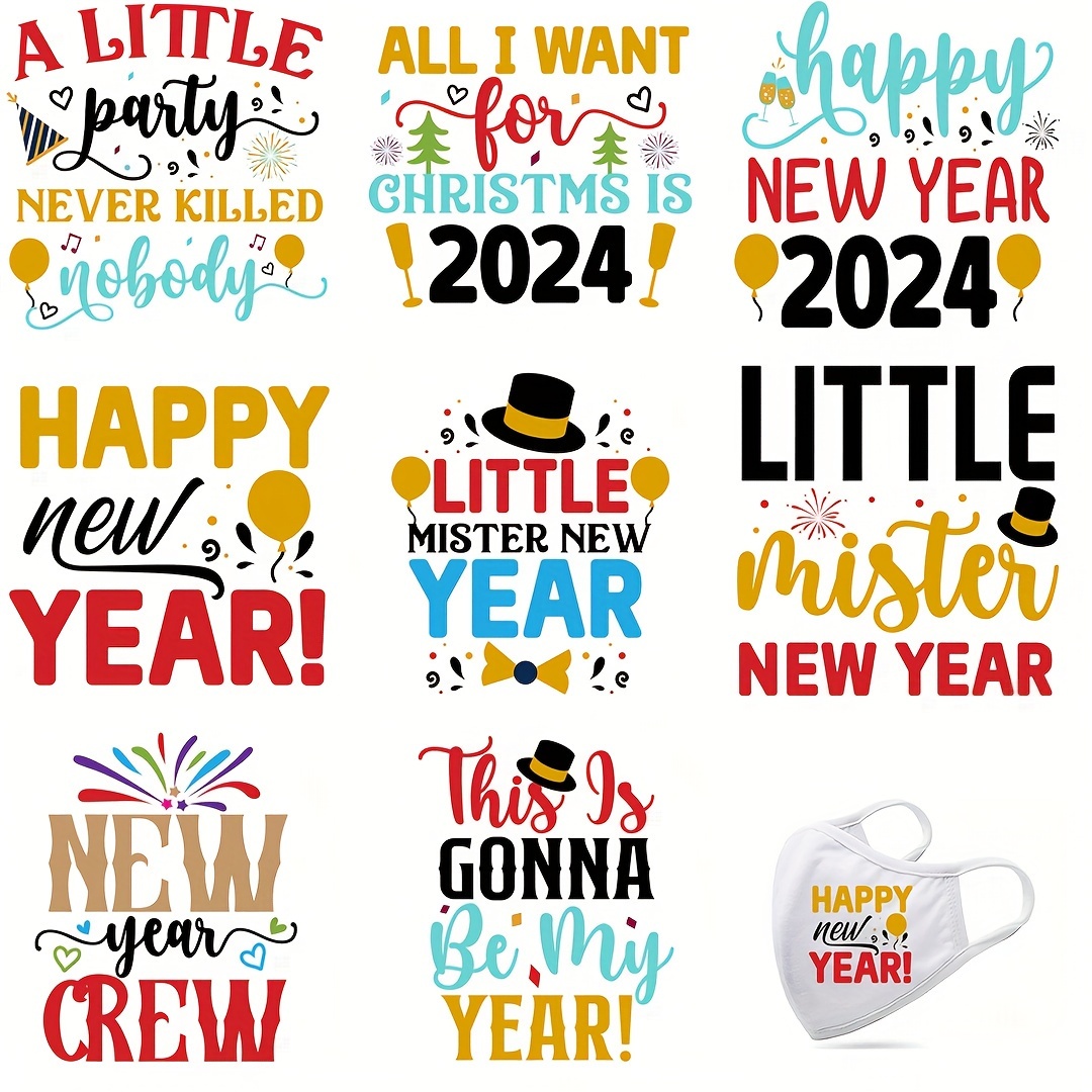 New Year 2024 Iron On Heat Transfers Vinyl For T Shirts Diy - Temu