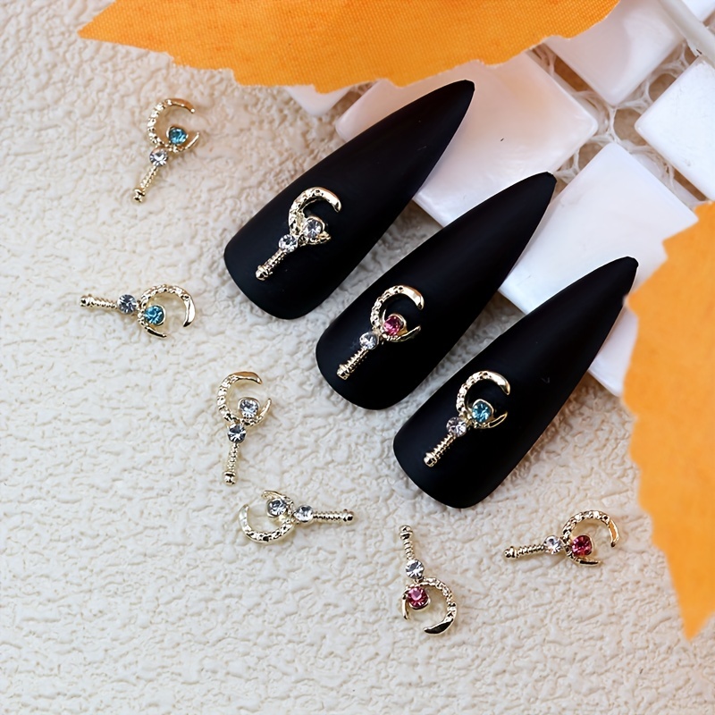 30pcs Heart Nail Charms 3D Nail Rhinestone Crystal Gem Charms For Nails  Golden Nail Art Charms Alloy Nail Jewels Nail Decoration For Nail Art  Accessories