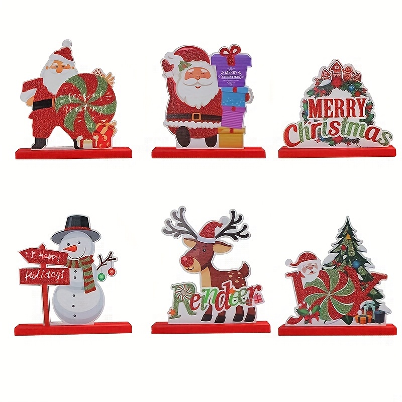 Wooden Christmas Tree Santa Claus Wooden Crafts Table Decoration, Adult Unisex