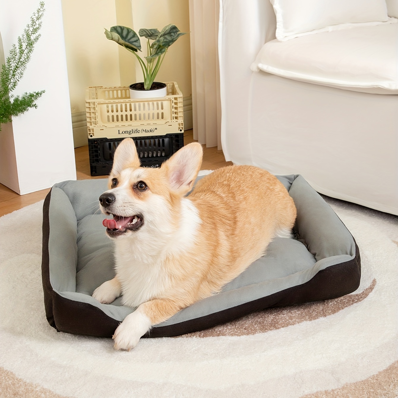 Pet Beds For Dogs Semi Enclosed - Temu