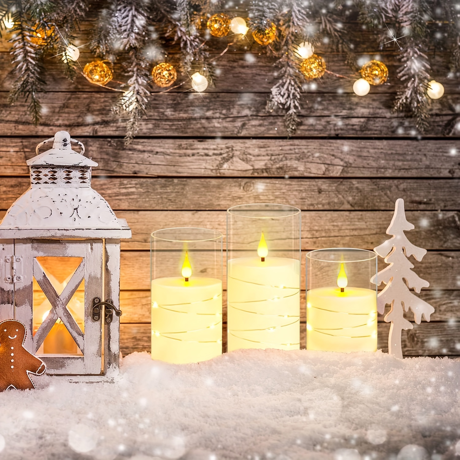 Plastic Flameless Electric Lantern Lamp Christmas Flickering - Temu