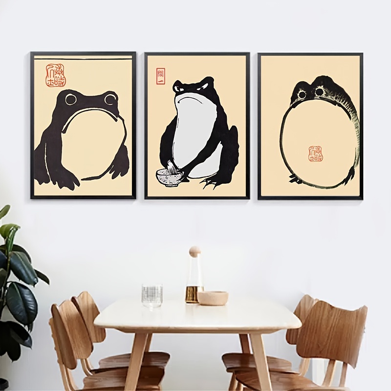 Matsumoto Frog Canvas Poster Japanese Woodblock Print Ugly - Temu