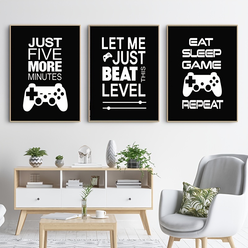 Video Game Encouragement Statement Painting Wall Art, Game Room ...