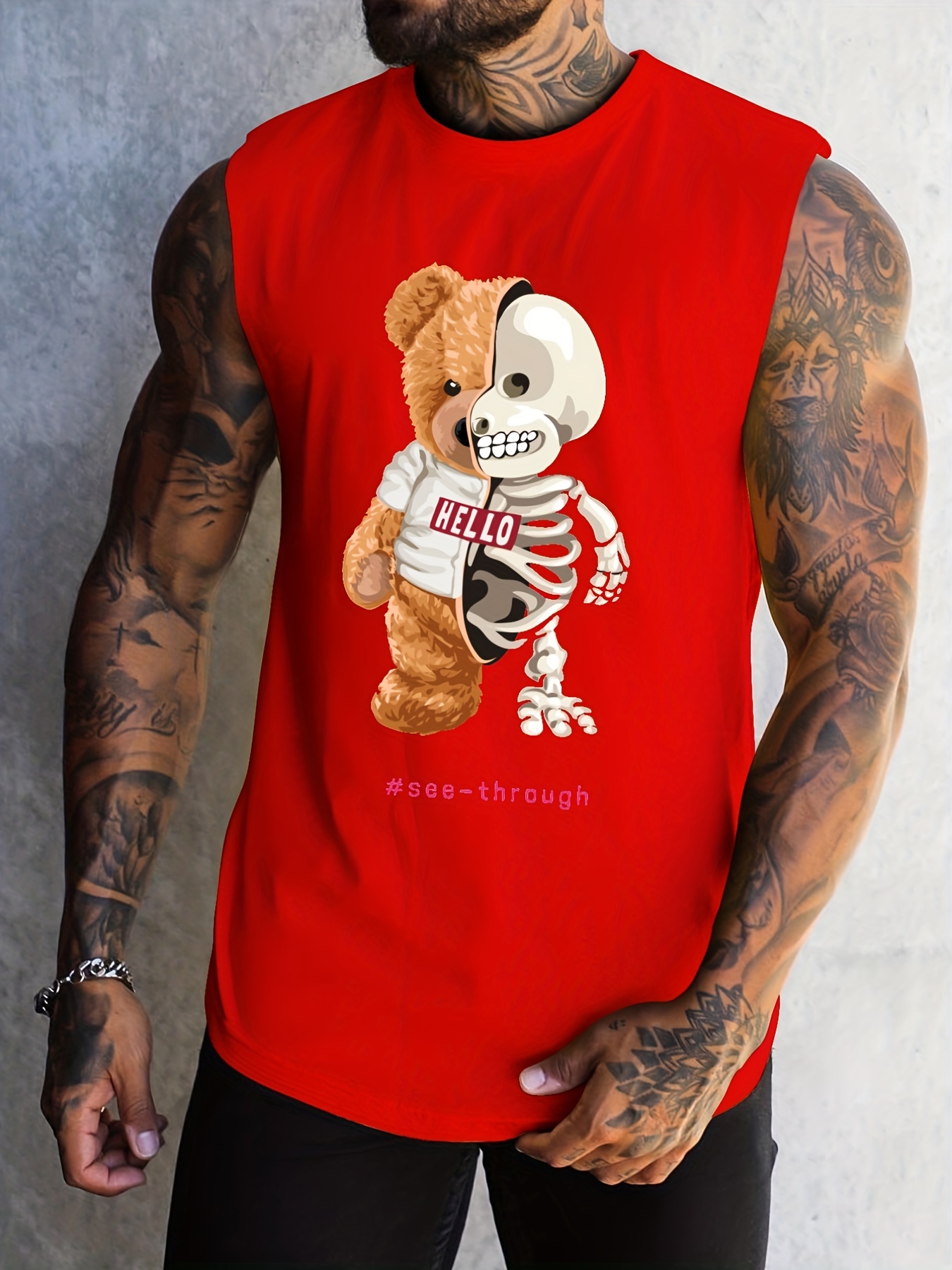 Chaleco Sin Mangas Estampado Esqueleto Hombre Camisetas - Temu Chile